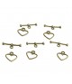 Fermoir t toggle Cœur simple 14 x 12 mm (10 pièces)