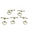 Fermoir t toggle Cœur simple 14 x 12 mm (10 pièces)