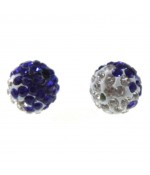 Perles shamballa rondes bicolores dégradées 12 mm (5 pièces)