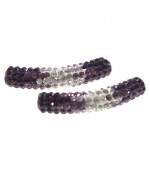 Perles shamballa tubes bicolores cristal 45 mm (1 pièce) - Violet