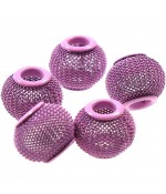 Perles metal tressé boules treillis 12 mm (5 pièces) - Rose