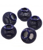 Perles metal tressé boules treillis 12 mm (5 pièces) - Bleu marine