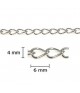 Chaine maillons gourmette 6 x 4 mm (5 x 1 mètre)
