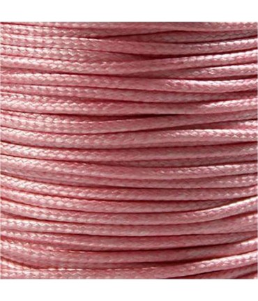Fil nylon ciré pour bracelets tressés et shamballa 2 mm (10 mètres) - Rose