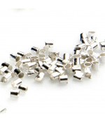Perles à écraser forme tube 2 mm ( 200 Pièces ) - Argenté
