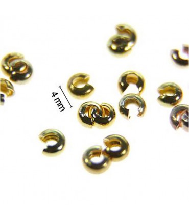 Cache Perles À Écraser ( 100 Pièces ) ( 3 Mm De Diamètre ) - Doré