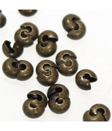 Cache Perles À Écraser ( 100 Pièces ) ( 4 Mm De Diamètre ) - Bronze
