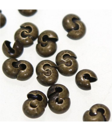 Cache Perles À Écraser ( 100 Pièces ) ( 5 Mm De Diamètre ) - Bronze