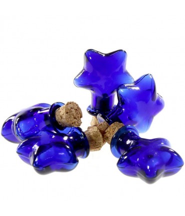 Mini Fiole Pendentif Étoile ( 5 Pièces ) ( 29 X 21 Mm ) - Bleu