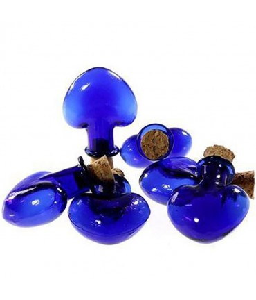 Mini Fiole Cœur Pendentif ( 5 Pièces ) ( 28 X 31.5 Mm ) - Bleu