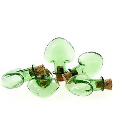 Mini Fiole Cœur Pendentif ( 5 Pièces ) ( 28 X 31.5 Mm ) - Vert