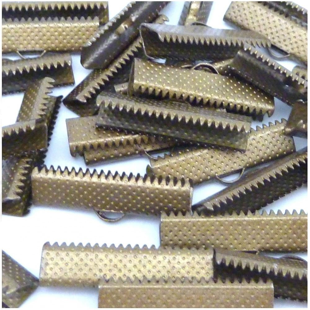 Embout à griffes ruban en métal pour cordon et cuir 8x16mm (70 pièces)