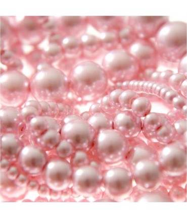Perles nacrées 10 mm en verre de Bohême couleurs pastel lot de 20 - Rose