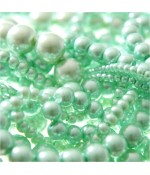 Perles nacrées 10 mm en verre de Bohême couleurs pastel lot de 20 - Vert