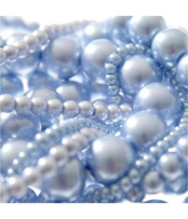 Perles nacrées 12 mm en verre de Bohême couleurs pastel lot de 10 - Bleu clair