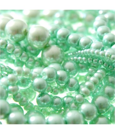 Perles nacrées 12 mm en verre de Bohême couleurs pastel lot de 10 - Vert