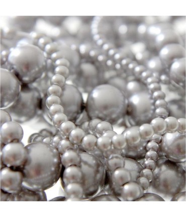 Perles nacrées 12 mm en verre de Bohême couleurs pastel lot de 10 - Gris