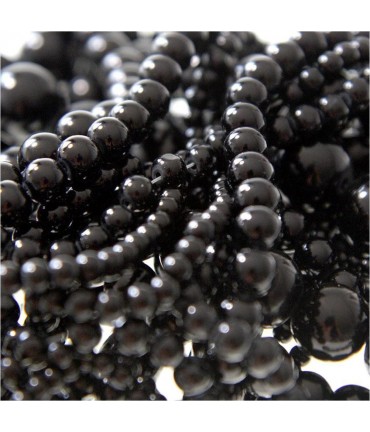 Perles nacrées 6 mm en verre de Bohême couleurs vives lot de 50 - Noir