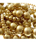 Perles nacrées 6 mm en verre de Bohême couleurs vives lot de 50 - Doré