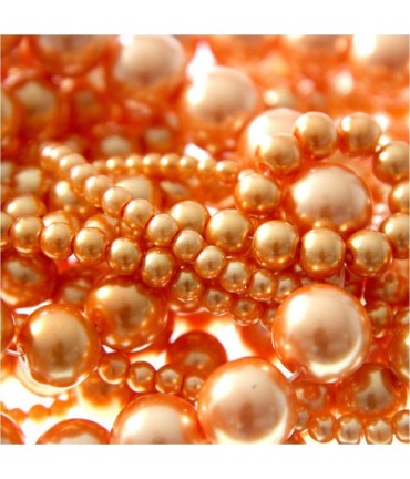 Perles nacrées 8 mm en verre de Bohême couleurs vives lot de 20 - Orange