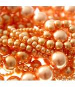 Perles nacrées 8 mm en verre de Bohême couleurs vives lot de 20 - Orange