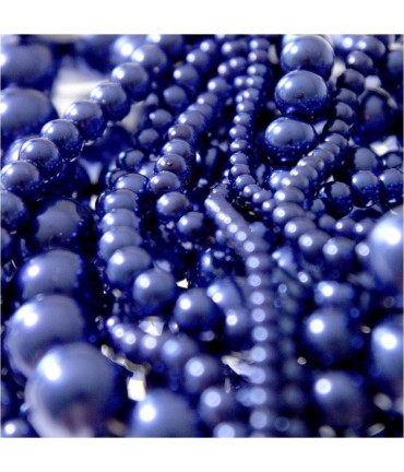Perles nacrées 8 mm en verre de Bohême couleurs vives lot de 20 - Bleu foncé