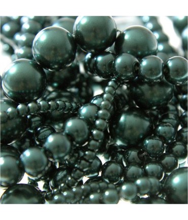 Perles nacrées 8 mm en verre de Bohême couleurs vives lot de 20 - Emeraude