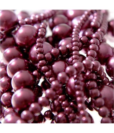 Perles nacrées 8 mm en verre de Bohême couleurs vives lot de 20 - Bordeaux