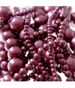 Perles nacrées 8 mm en verre de Bohême couleurs vives lot de 20 - Bordeaux