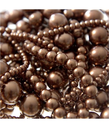 Perles nacrées 8 mm en verre de Bohême couleurs vives lot de 20 - Bronze