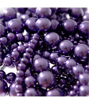 Perles nacrées 8 mm en verre de Bohême couleurs vives lot de 20 - Violet