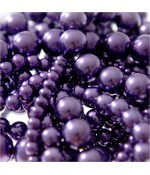 Perles nacrées 8 mm en verre de Bohême couleurs vives lot de 20 - Violet