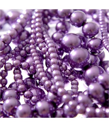 Perles nacrées 8 mm en verre de Bohême couleurs vives lot de 20 - Parme