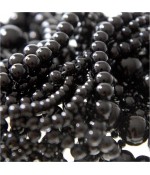 Perles nacrées 8 mm en verre de Bohême couleurs vives lot de 20 - Noir