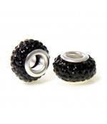 Perles shamballa rondes soucoupes strass cristal ( 5 pièces ) ( 12 mm de diamètre )