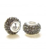 Perles shamballa rondes soucoupes strass cristal ( 5 pièces ) ( 12 mm de diamètre )