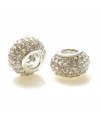Perles shamballa rondes soucoupes strass cristal ( 5 pièces ) ( 14 mm de diamètre )