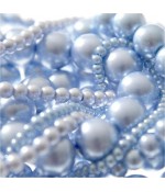 Perles nacrées 8 mm en verre de Bohême couleurs pastel lot de 20 - Bleu clair