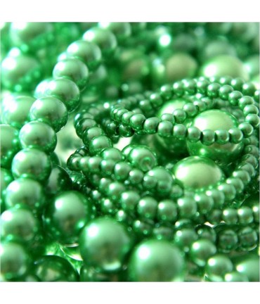 Perles nacrées 12 mm en verre de Bohême couleurs vives lot de 10 - Vert clair