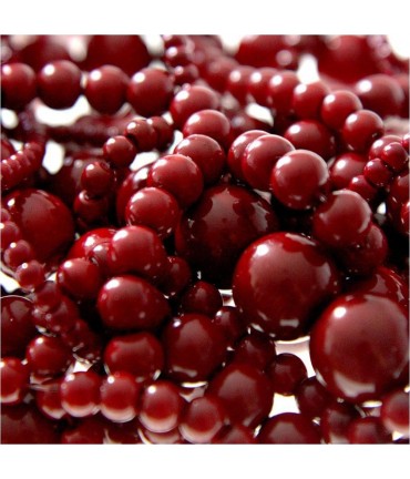 Perles nacrées 12 mm en verre de Bohême couleurs vives lot de 10 - Rouge