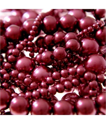 Perles nacrées 14 mm en verre de Bohême couleurs vives lot de 10 - Prune