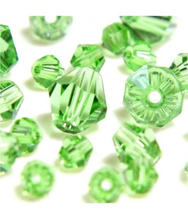 Perles cristal cz bicones quartz de Bohême 4 mm (120 pcs) - Vert clair