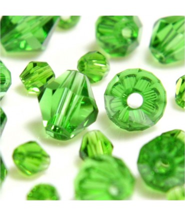 Perles cristal cz bicones quartz de Bohême 4 mm (120 pcs) - Vert