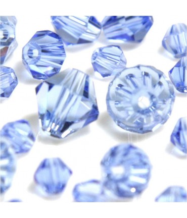 Perles cristal cz bicones quartz de Bohême 6mm (50 pcs) - Bleu clair