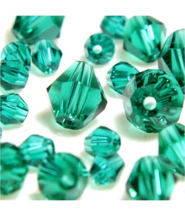 Perles cristal cz bicones quartz de Bohême 6mm (50 pcs) - Emeraude