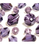 Perles cristal cz bicones quartz de Bohême 6mm (50 pcs) - Lavande