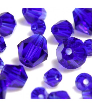 Perles cristal cz bicones quartz de Bohême 6mm (50 pcs) - Bleu royal
