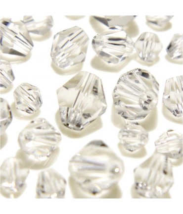 Perles cristal cz bicones quartz de Bohême 6mm (50 pcs) - Blanc