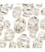 Perles cristal cz bicones quartz de Bohême 6mm (50 pcs) - Blanc