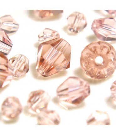 Perles cristal cz bicones quartz de Bohême 6mm (50 pcs) - Rose